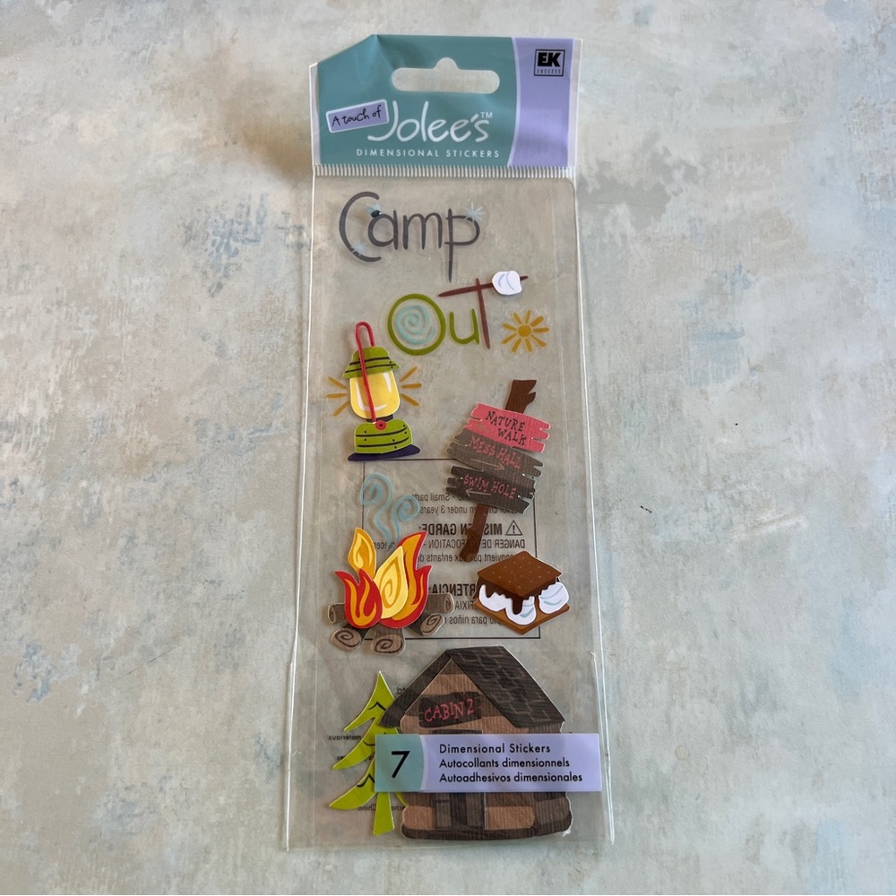 NWT A Touch of Jolee’s Camping Dimensional Sticker Set